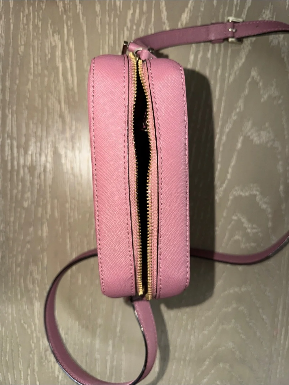 kate spade mauve-pink Saffiano leather crossbody bag and zip wallet